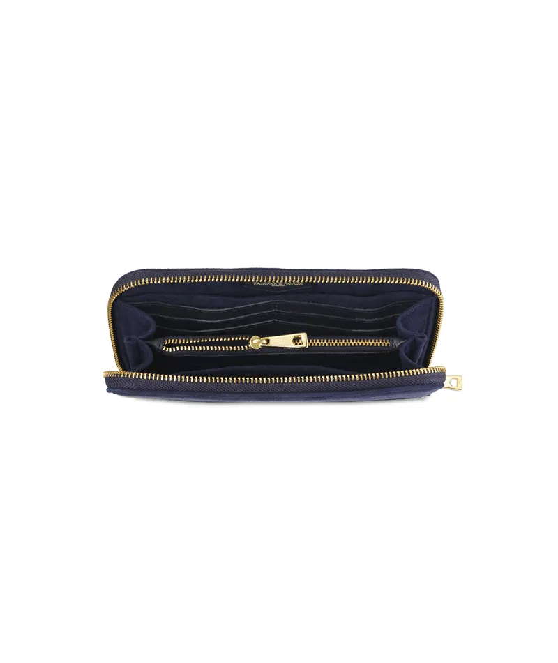 Fairfax and Favor Salisbury Purse Navy Suede-2